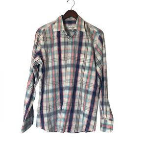 Peter Miller Men's Multicolor Button Up Plaid Shirt Size Medium